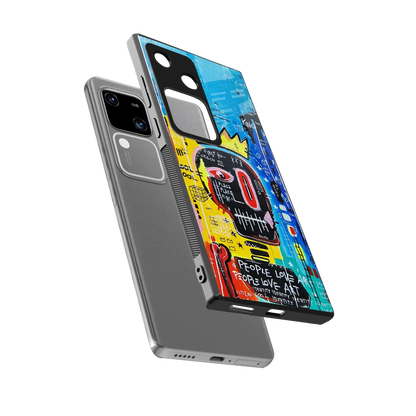 Royal Graffiti sleek vivo v30 cover with tempered glass back and TPU edges