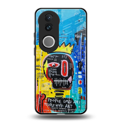 Royal Graffiti back phone cover | glass case for vivo v50