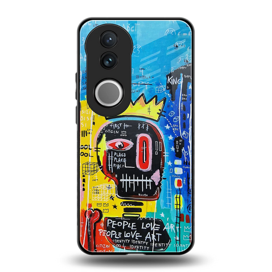 Royal Graffiti back phone cover | glass case for vivo v50