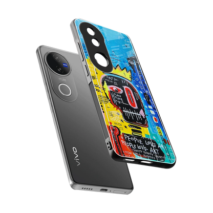 Royal Graffiti sleek vivo v50 cover with tempered glass back and TPU edges