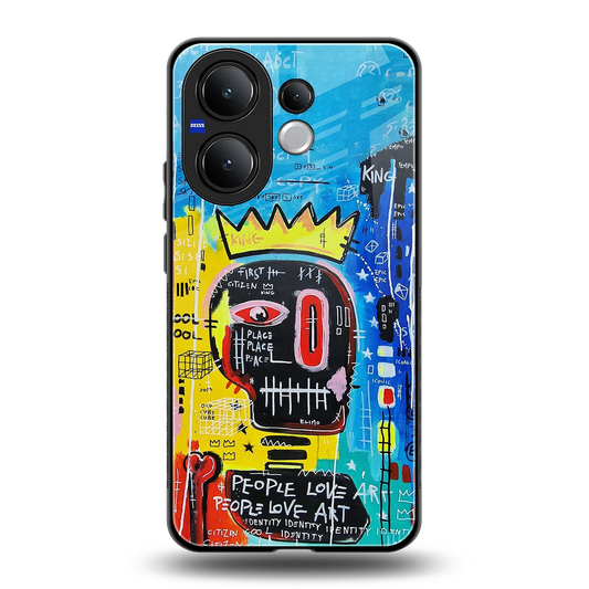 Royal Graffiti back phone cover | glass case for vivo v60