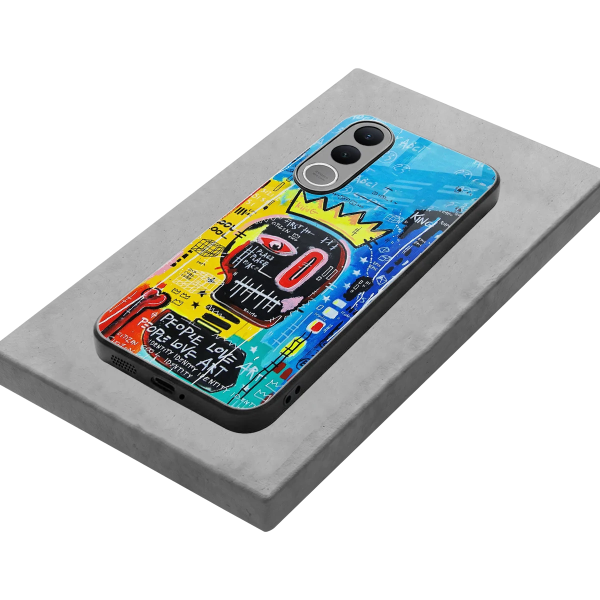 Royal Graffiti stylish phone case for vivo v70 fe | glossy glass and slim fit