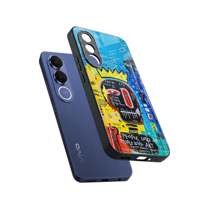Royal Graffiti sleek vivo v70 fe cover with tempered glass back and TPU edges