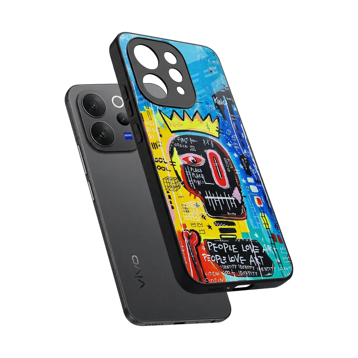 Royal Graffiti sleek vivo v70 elite cover with tempered glass back and TPU edges