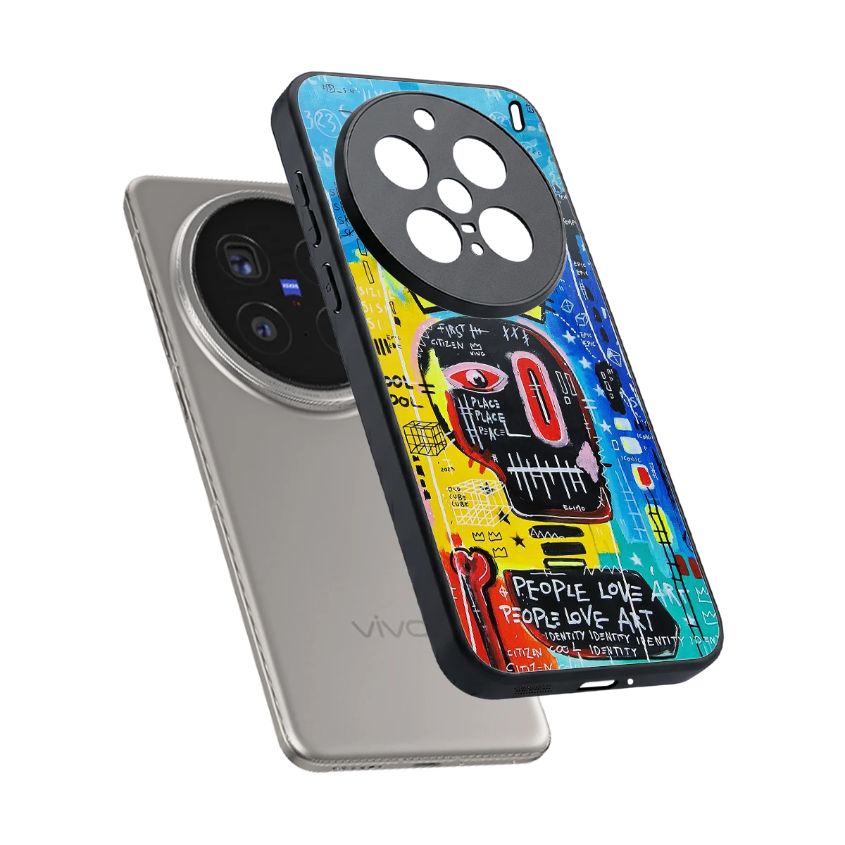 Royal Graffiti sleek vivo x200 pro cover with tempered glass back and TPU edges