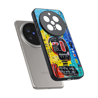 Royal Graffiti sleek vivo x200 pro cover with tempered glass back and TPU edges