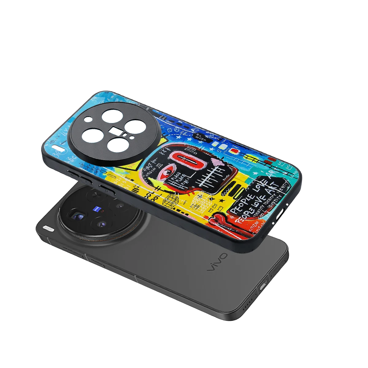 Royal Graffiti sleek vivo x300 pro cover with tempered glass back and TPU edges