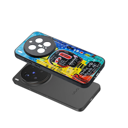 Royal Graffiti sleek vivo x300 pro cover with tempered glass back and TPU edges