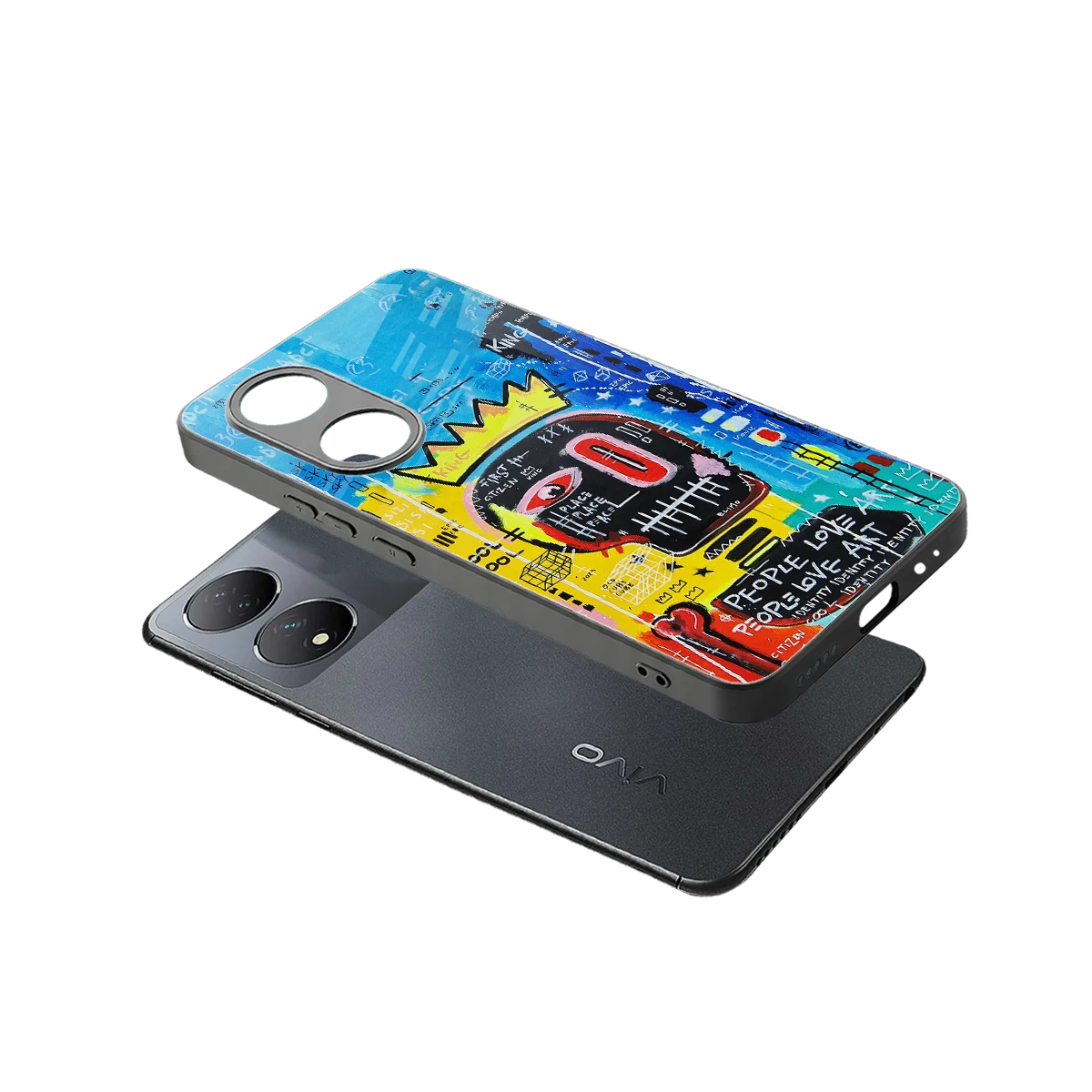 Royal Graffiti sleek Vivo-y100 cover with tempered glass back and TPU edges