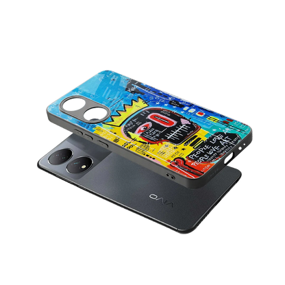 Royal Graffiti sleek Vivo-y100 cover with tempered glass back and TPU edges