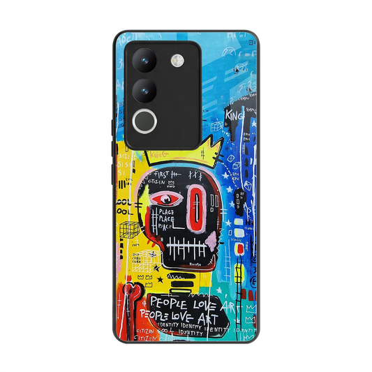 Royal Graffiti back phone cover | glass case for vivo y200 5g