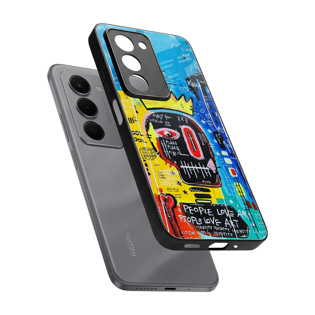 Royal Graffiti sleek redmi 15 5g cover with tempered glass back and TPU edges