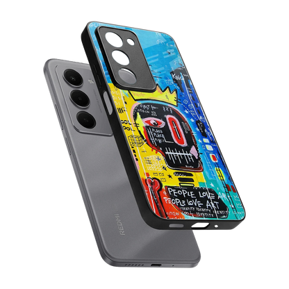 Royal Graffiti sleek redmi 15 5g cover with tempered glass back and TPU edges