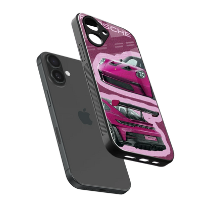 Ruby Star sleek iPhone 16 cover with tempered glass back and TPU edges