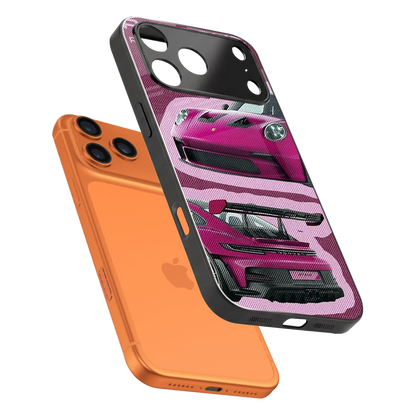 Ruby Star sleek iphone 17 pro cover with tempered glass back and TPU edges