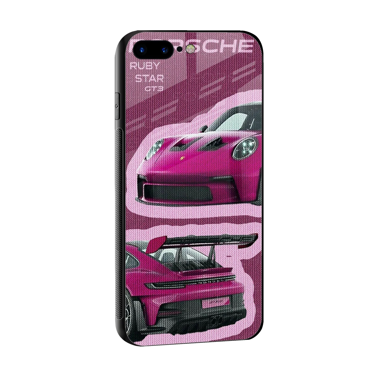 Ruby Star sleek iphone 8 plus cover with tempered glass back and TPU edges
