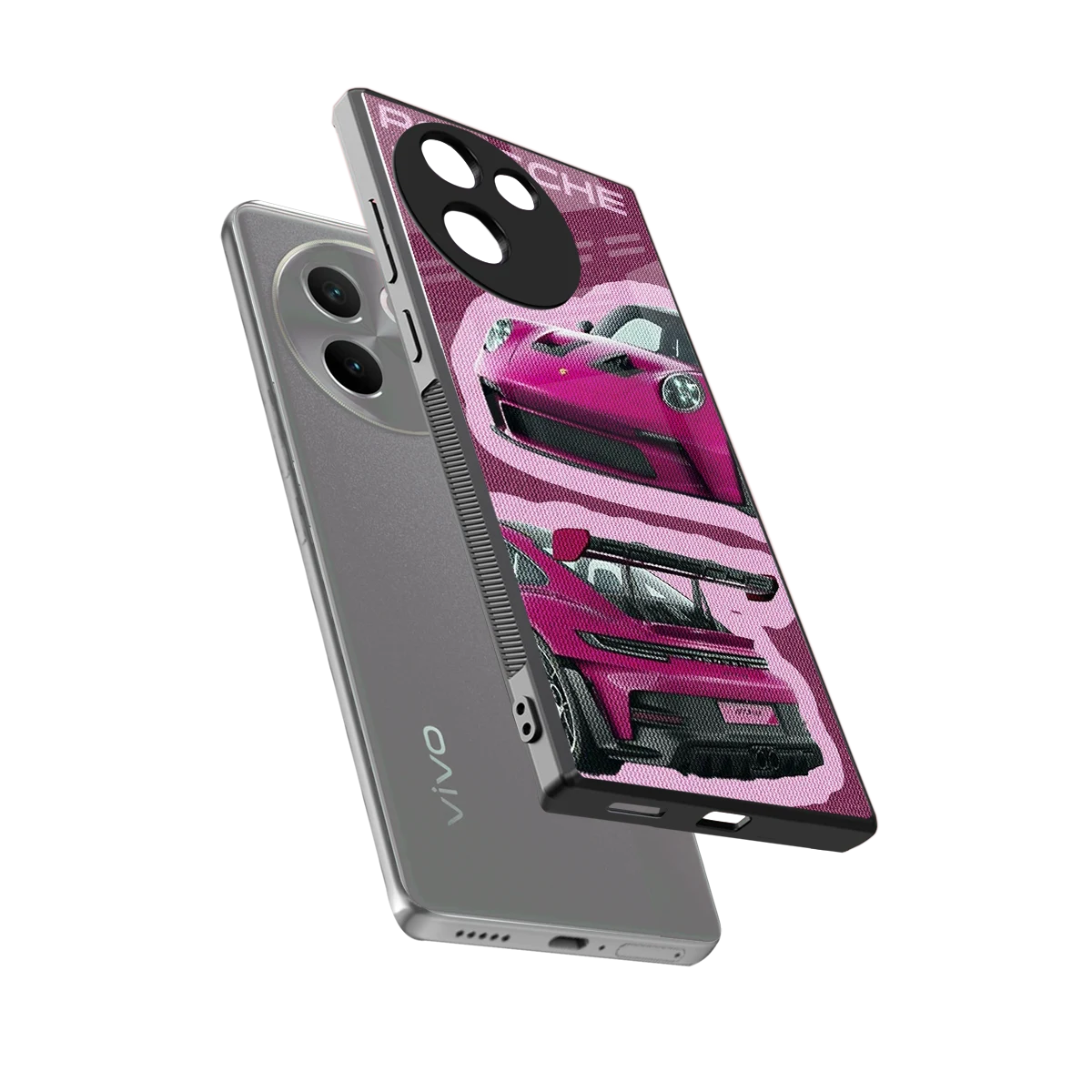 Ruby Star sleek vivo v30e cover with tempered glass back and TPU edges