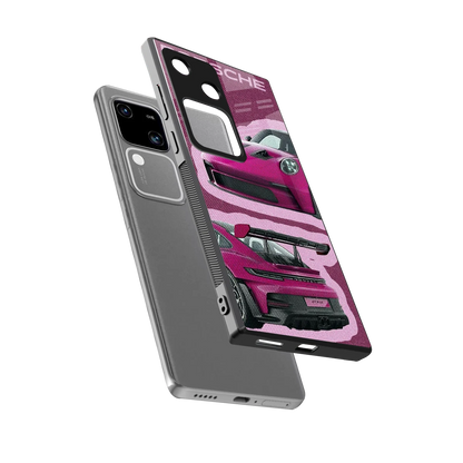 Ruby Star sleek vivo v30 cover with tempered glass back and TPU edges