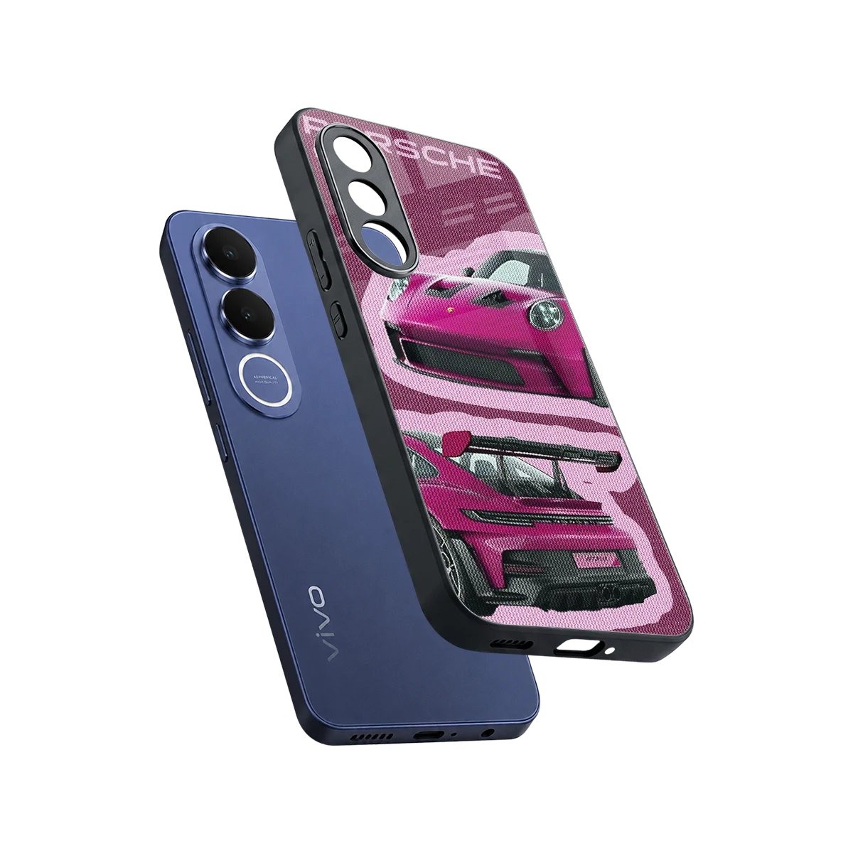 Ruby Star sleek vivo v70 fe cover with tempered glass back and TPU edges