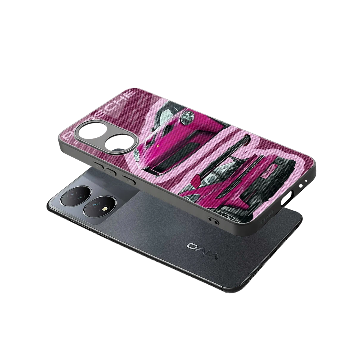 Ruby Star sleek Vivo-y100 cover with tempered glass back and TPU edges