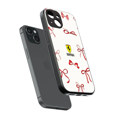 SF X Bows sleek iphone 13 cover with tempered glass back and TPU edges
