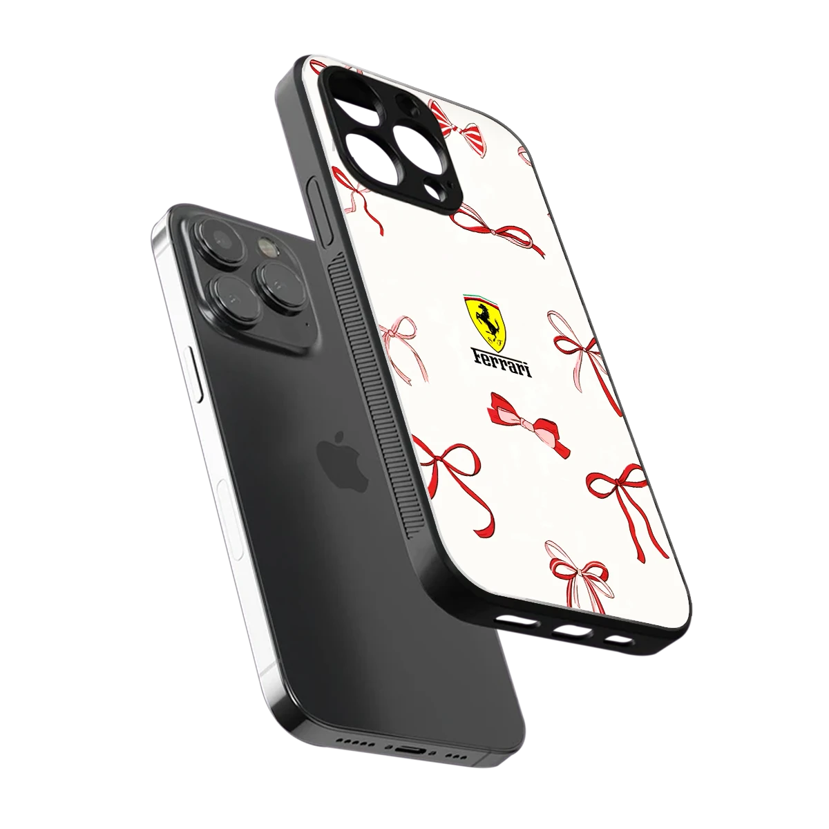 SF X Bows sleek iphone 15 pro max cover with tempered glass back and TPU edges