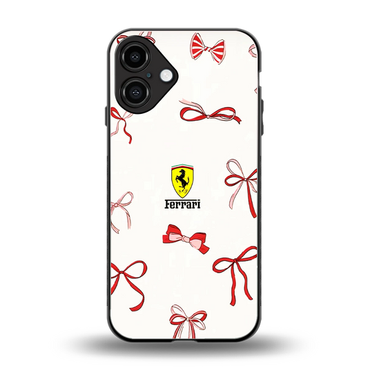 SF X Bows back phone cover | glass case for iphone 16 plus