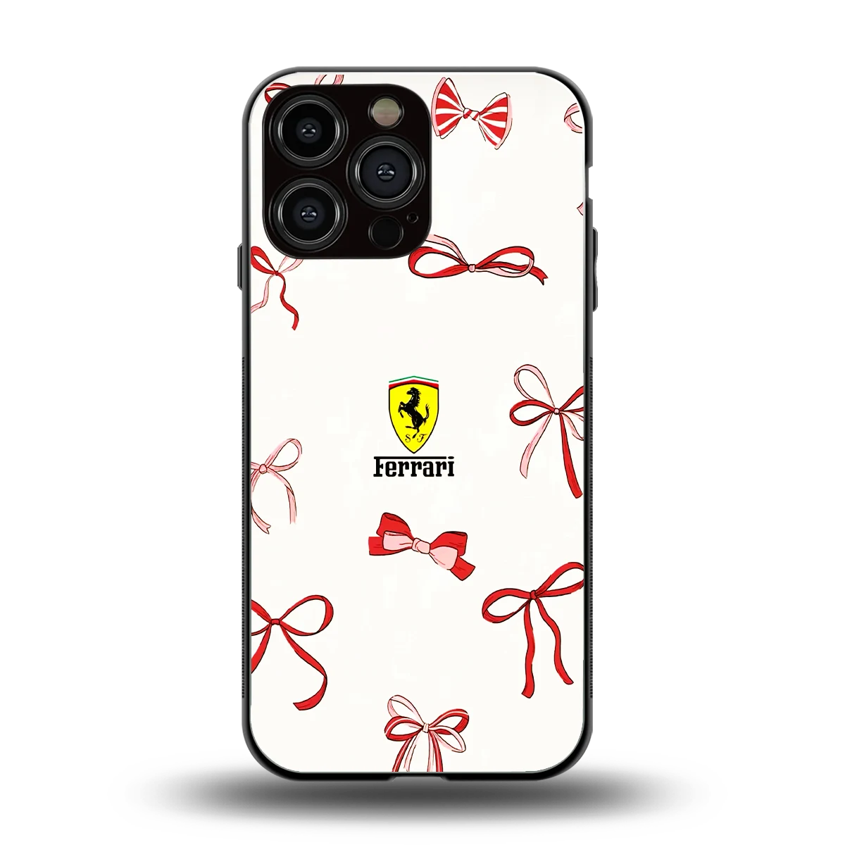 SF X Bows back phone cover | glass case for iphone 16 pro max