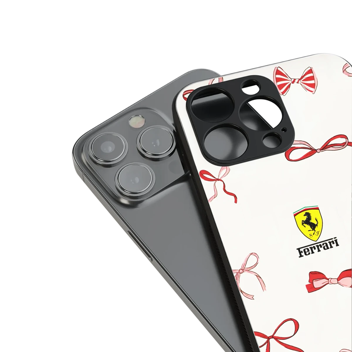 SF X Bows stylish phone case for iphone 16 pro max | glossy glass and slim fit