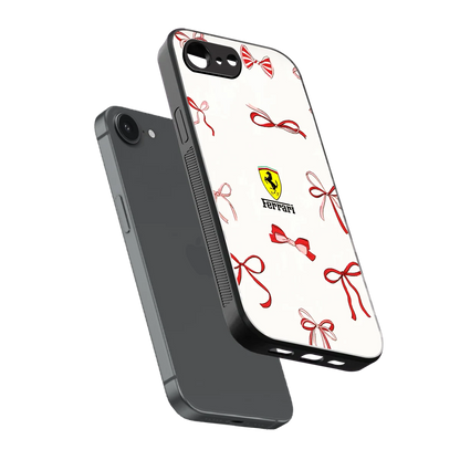 SF X Bows sleek iphone 17e cover with tempered glass back and TPU edges