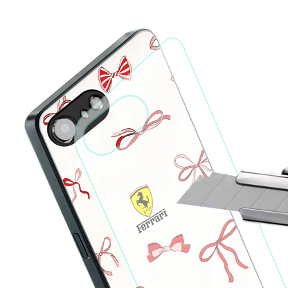 SF X Bows stylish phone case for iphone 16e | glossy glass and slim fit