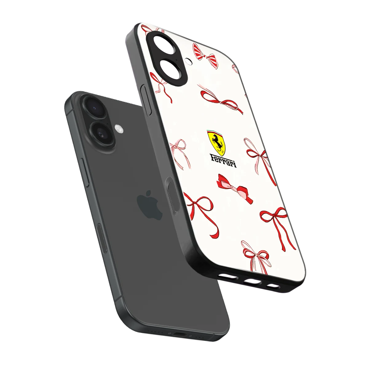 SF X Bows sleek iphone 17 cover with tempered glass back and TPU edges