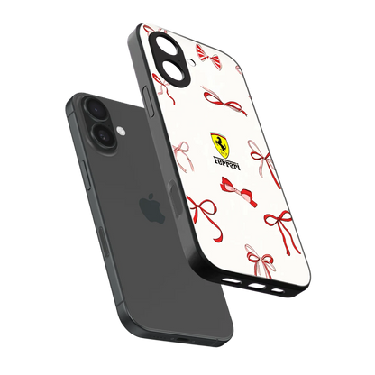 SF X Bows sleek iphone 17 cover with tempered glass back and TPU edges
