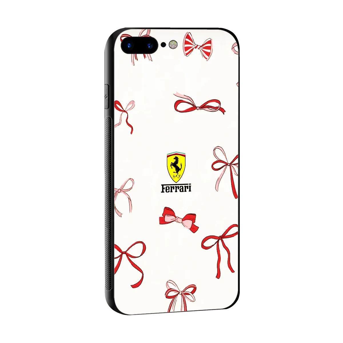 SF X Bows sleek iphone 8 plus cover with tempered glass back and TPU edges