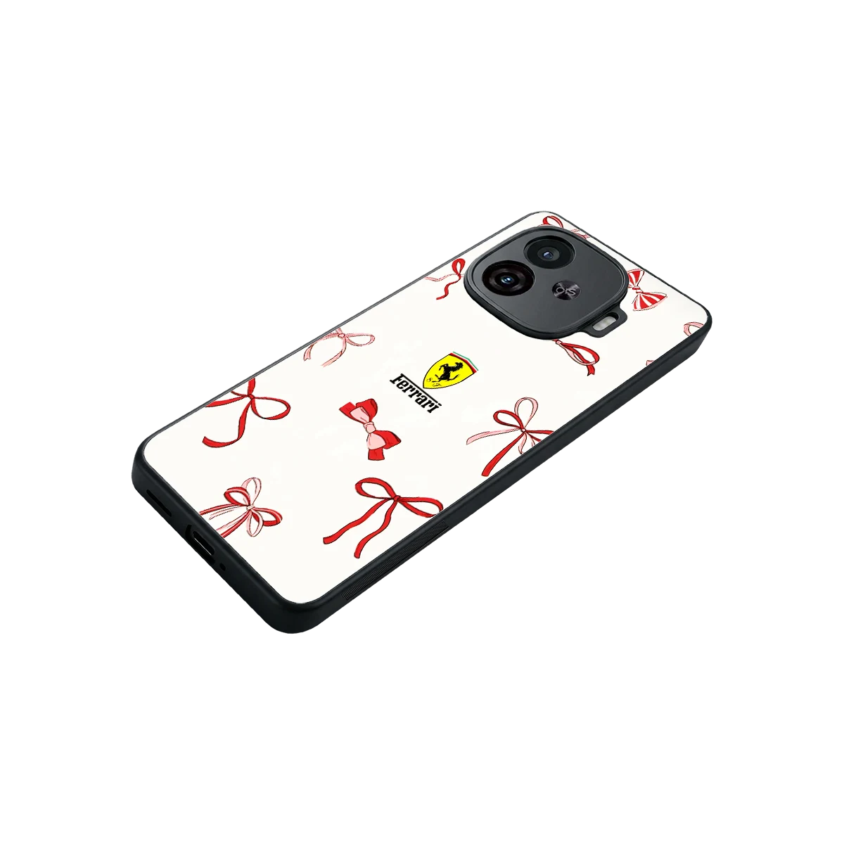 SF X Bows stylish phone case for iqoo neo 10r 5g | glossy glass and slim fit