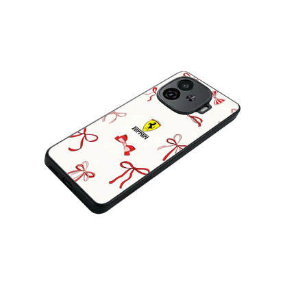 SF X Bows stylish phone case for iqoo neo 10r 5g | glossy glass and slim fit