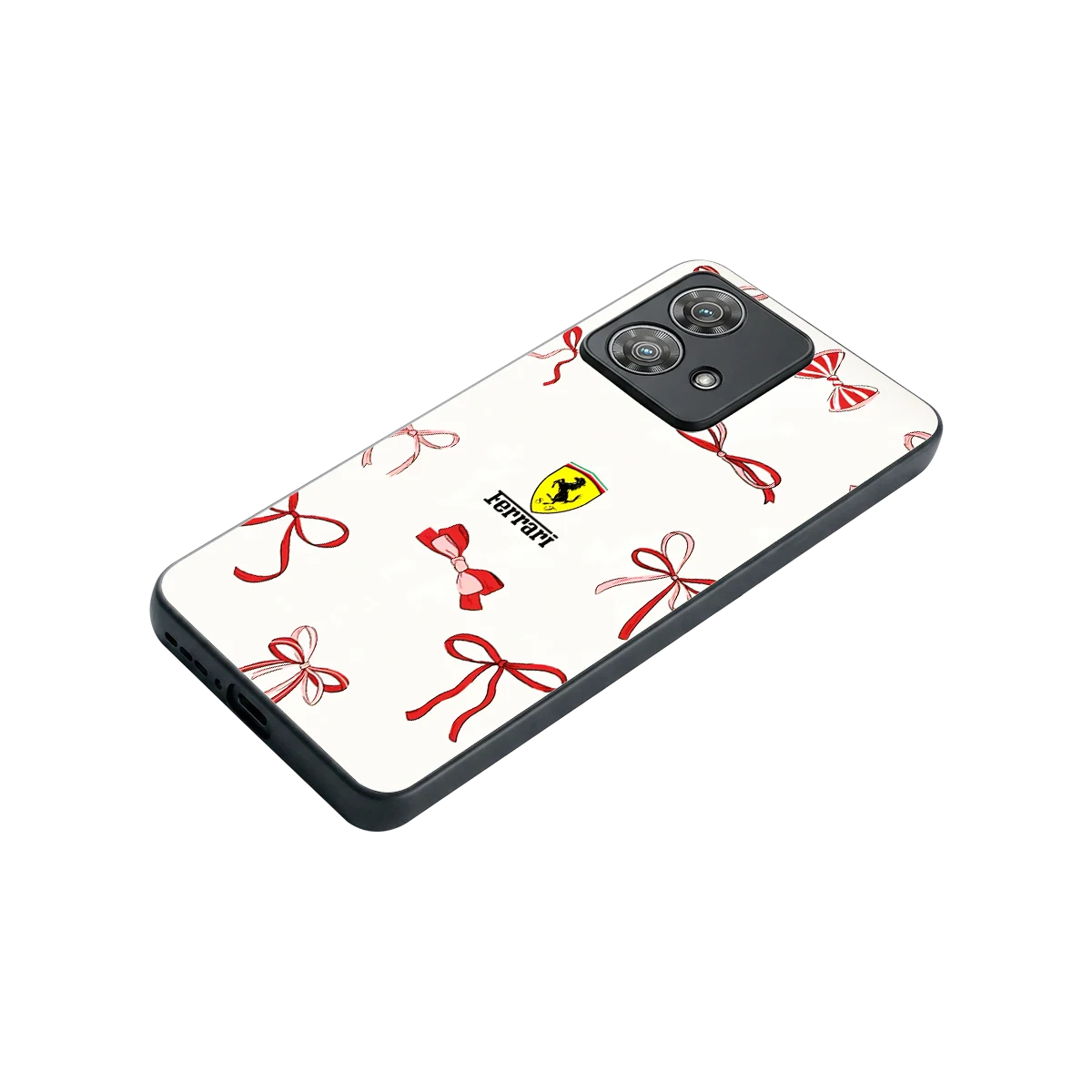 SF X Bows stylish phone case for motorola edge 40 neo 5g | glossy glass and slim fit