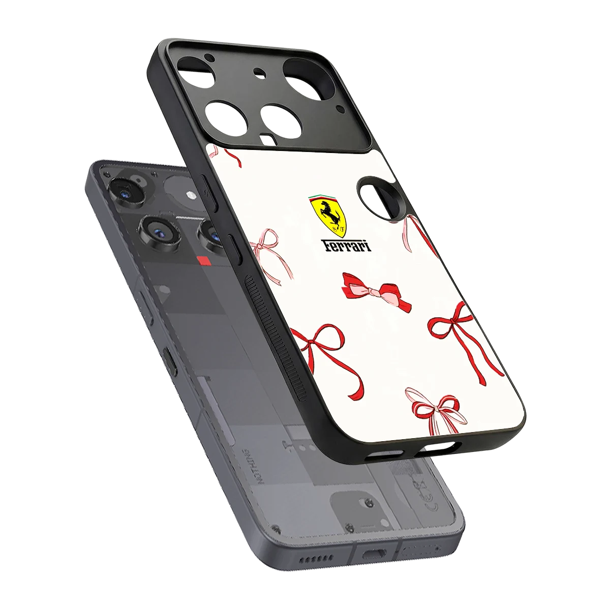SF X Bows sleek nothing phone 3 cover with tempered glass back and TPU edges