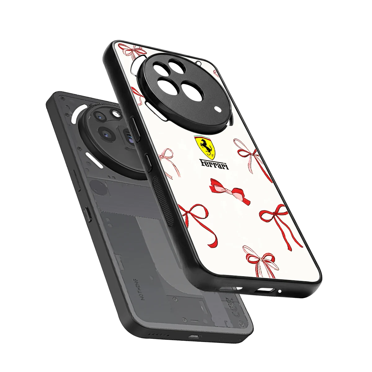 SF X Bows sleek nothing phone 3a pro cover with tempered glass back and TPU edges