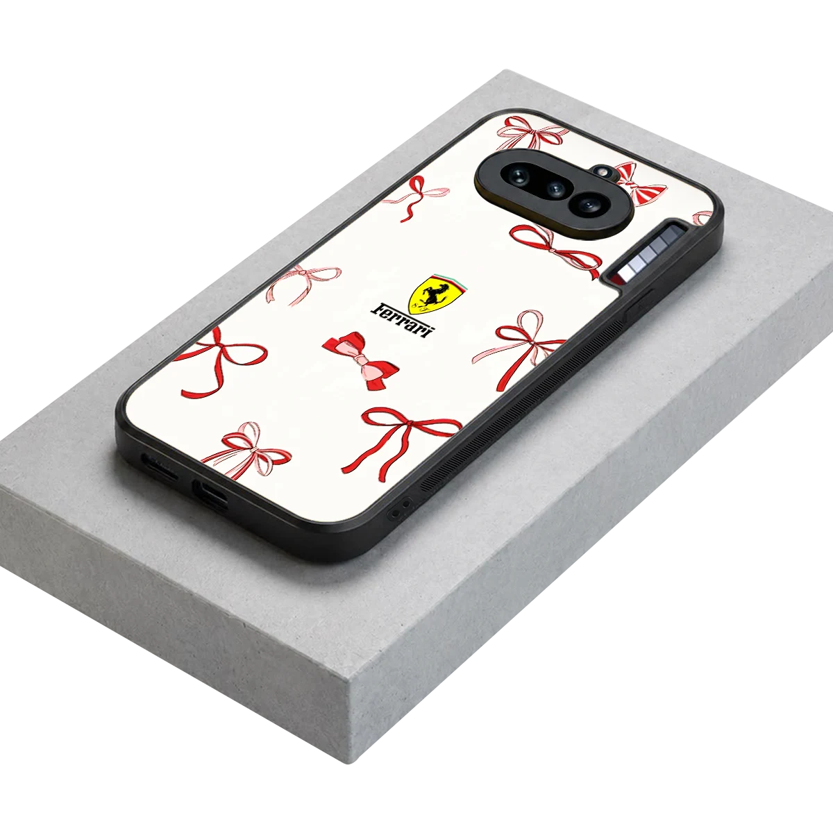 SF X Bows stylish phone case for nothing phone 4a | glossy glass and slim fit