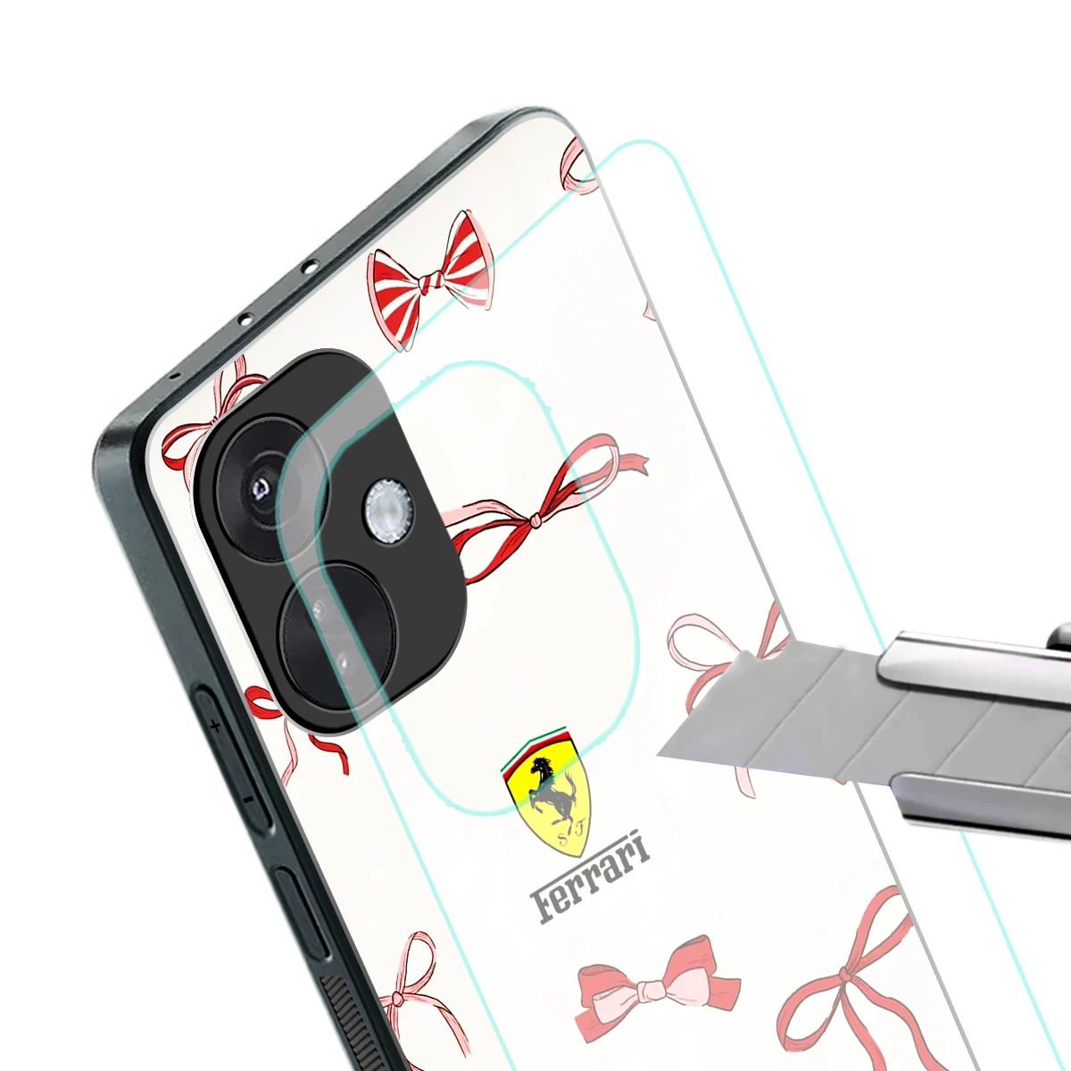 SF X Bows stylish phone case for oneplus nord ce 3 | glossy glass and slim fit