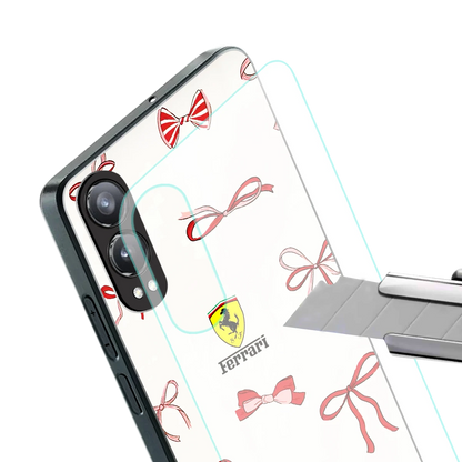 SF X Bows stylish phone case for oneplus nord ce 4 lite | glossy glass and slim fit