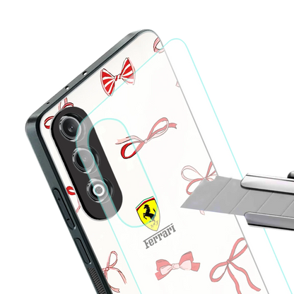 SF X Bows stylish phone case for oneplus nord ce 4 | glossy glass and slim fit