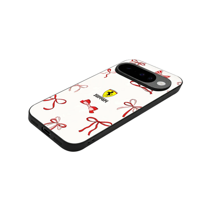SF X Bows stylish phone case for google pixel 10 | glossy glass and slim fit