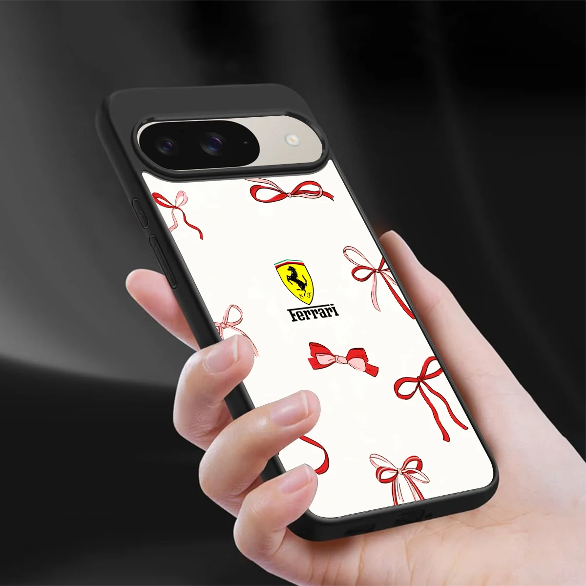 SF X Bows sleek google pixel 9 cover with tempered glass back and TPU edges