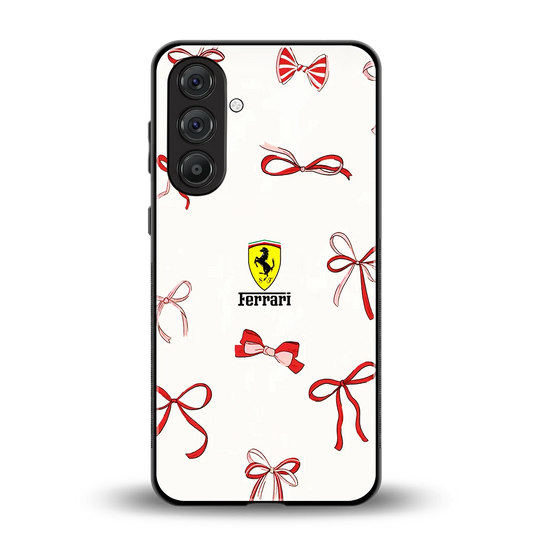 SF X Bows back phone cover | glass case for samsung galaxy m36 5g