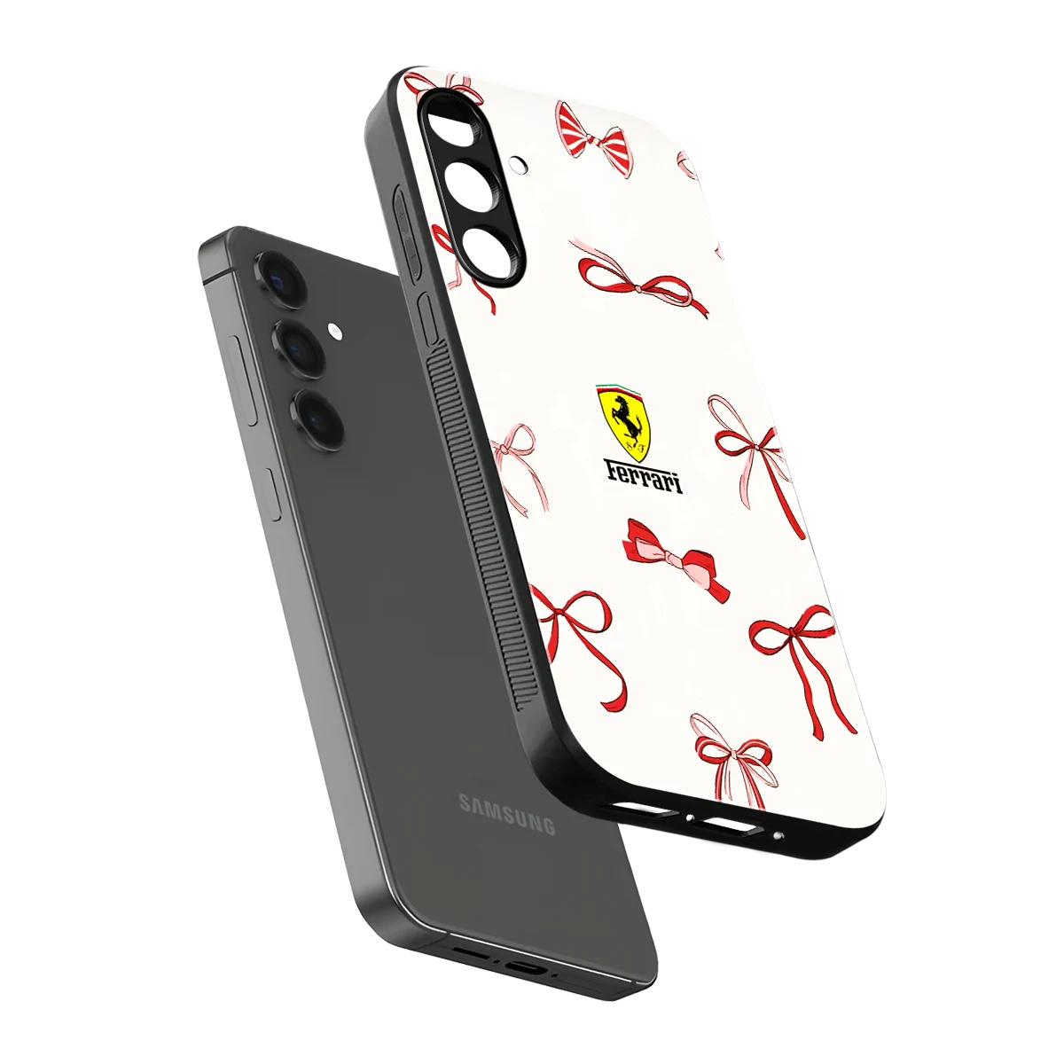 SF X Bows sleek samsung galaxy a55 5g cover with tempered glass back and TPU edges