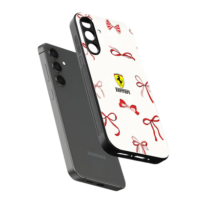 SF X Bows sleek samsung galaxy a55 5g cover with tempered glass back and TPU edges