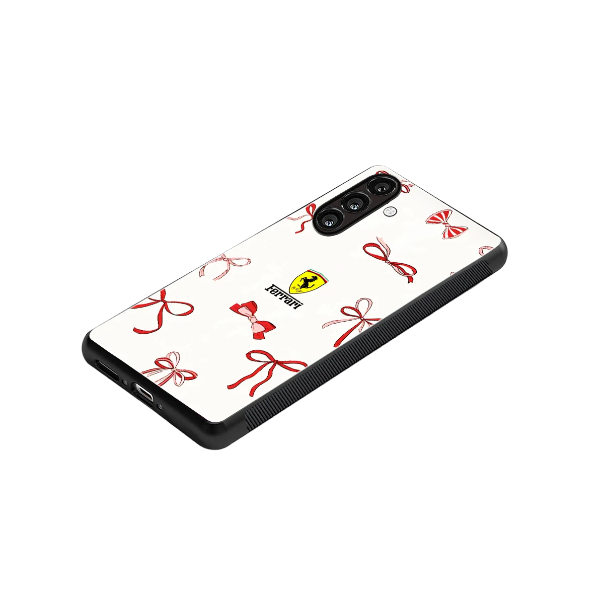SF X Bows stylish phone case for samsung galaxy a37 5g | glossy glass and slim fit