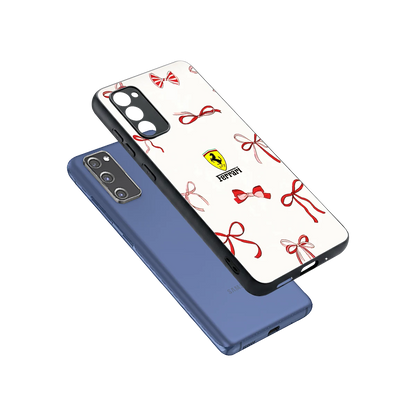 SF X Bows sleek samsung galaxy s20 fe cover with tempered glass back and TPU edges